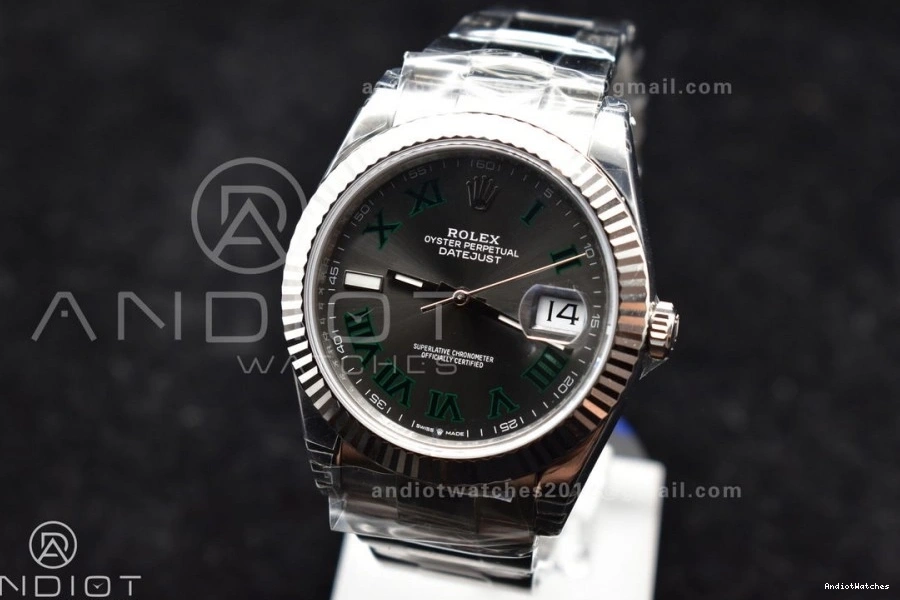 590 DateJust Best 904L Bracelet on Edition HighPerformance SS Green VSF Dial VS 1:1 Roman 41 126330 Oyster Gray 1204